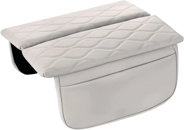 Alt view image 2 of 2 - Center Console Armrest Cover Compatible with Mercedes Benz GLA Class H247 250 2020~2026 Leather Armrest Console Cover Cushioning pad with Side Storage Pockets Interior Accessories (D. White)