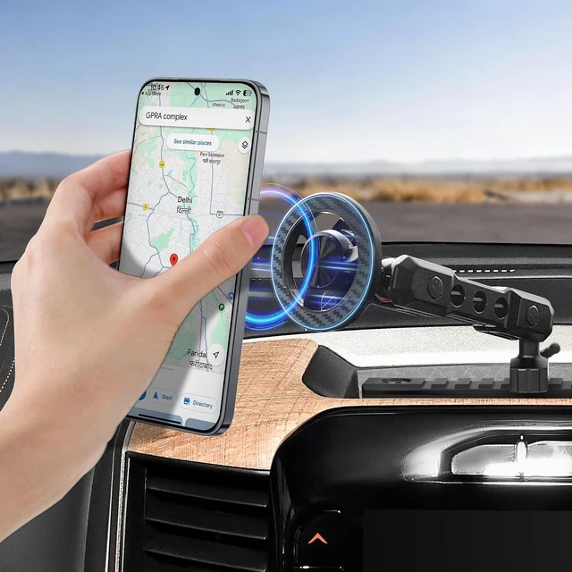Alt view image 7 of 7 - Phone Mount for Dodge RAM Truck 1500/2500/3500 & TRX 2019+ Accessories, Dash Platform Phone Mount Magsafe Fit 5"/8.4"/12"/14" Screen, Cell Phone Holder for NATO Rail