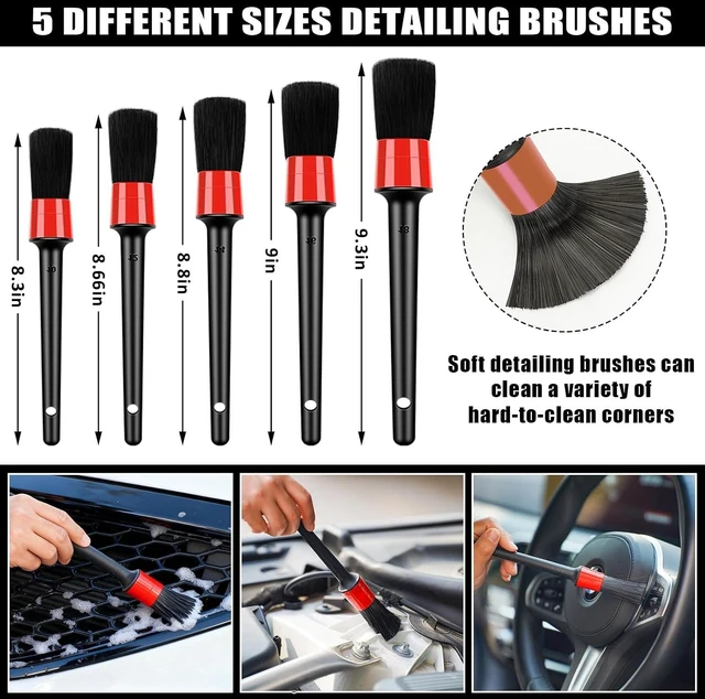 Alt view image 6 of 7 - Car Cleaning Kit, Car Interior Detailing Kit with 12000PA Black Handheld Vacuum, Brush Set, Windshield Tool, Duster, Towels, Complete Car Care Tools for Women (Black)