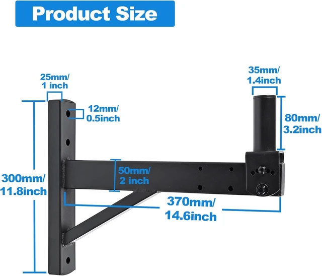 Alt view image 6 of 6 - Speaker Wall Mount, Tilt, Holds up to 100lbs, 2 Packs