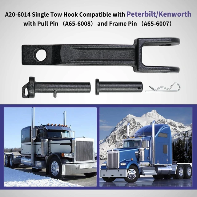 Alt view image 2 of 7 - A20-6014 Truck Tow Hook Compatible with Peterbilt/Kenworth Tow Hook