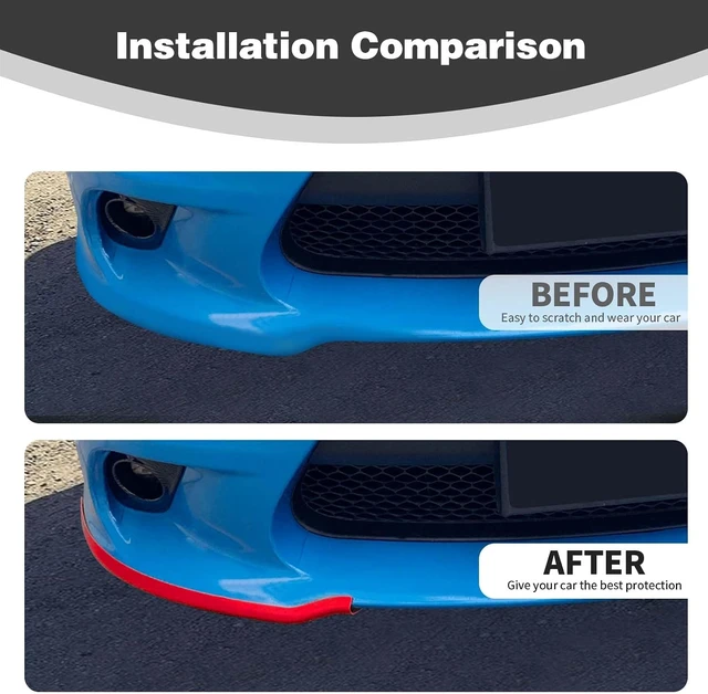 Alt view image 3 of 7 - for Charger Front Bumper Lip Splitter Protector Cover Trim for 2015-2023 Dodge Charger Red Exterior Accessories 2pcs, Not for SXT/Widebody