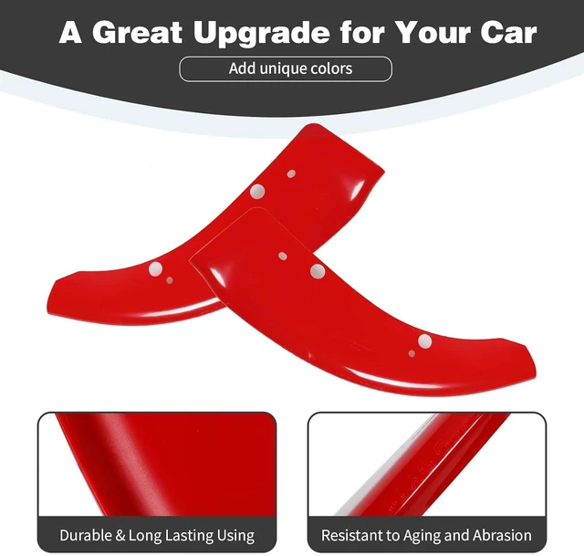 Alt view image 7 of 7 - for Charger Front Bumper Lip Splitter Protector Cover Trim for 2015-2023 Dodge Charger Red Exterior Accessories 2pcs, Not for SXT/Widebody