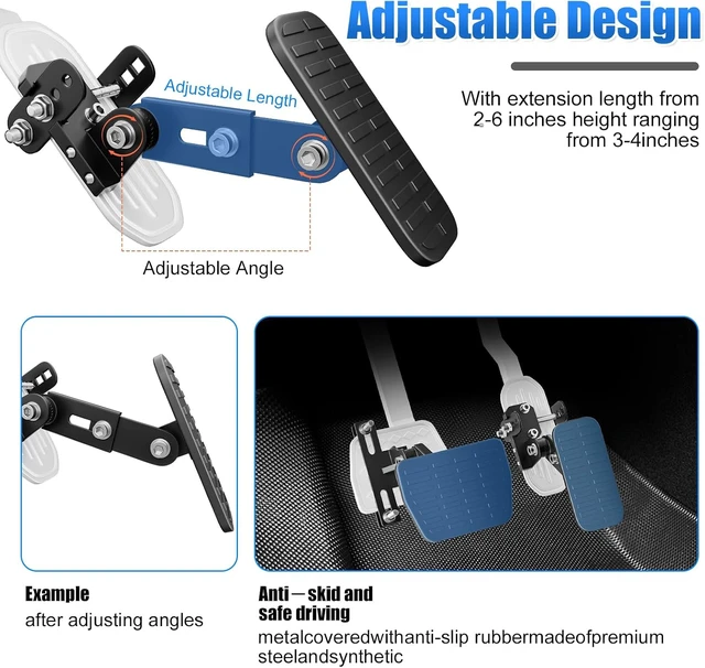 Alt view image 3 of 7 - Gas and Brake Pedal Extenders for Short Drivers - Adjustable Length & Angle, Anti-Slip Metal Construction, Compatible with Cars, Go Karts & Ride-On Toys, Easy Installation & Universal Fit