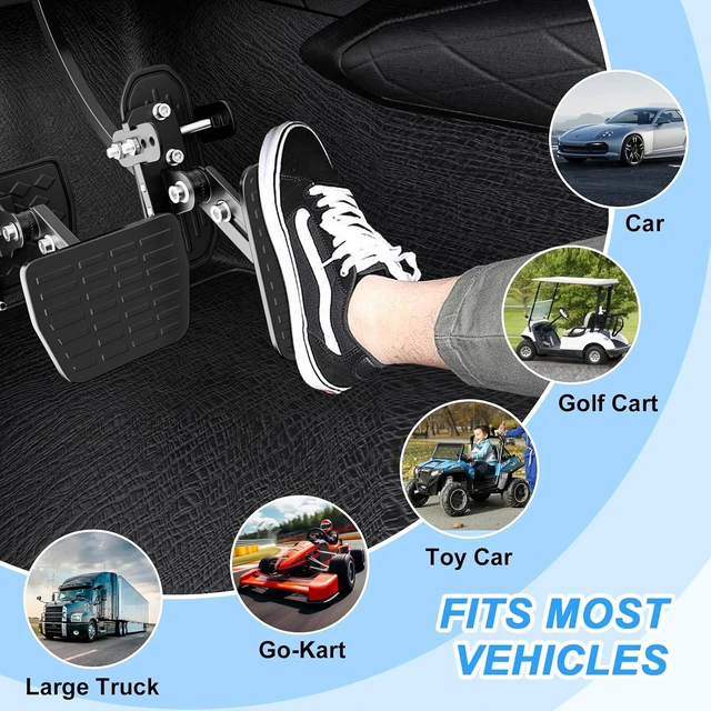 Alt view image 7 of 7 - Gas and Brake Pedal Extenders for Short Drivers - Adjustable Length & Angle, Anti-Slip Metal Construction, Compatible with Cars, Go Karts & Ride-On Toys, Easy Installation & Universal Fit