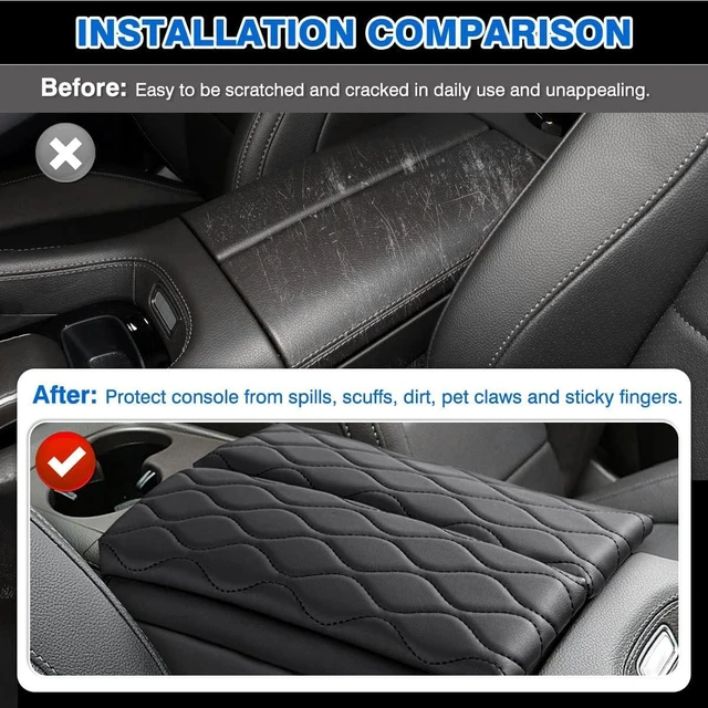 Alt view image 3 of 7 - Center Console Cover for 2020-2025 2026 Mercedes Benz GLE 350 450 W167 and GLS 450 X167, Anti-Scratch Leather Waterproof GLE 350 Armrest Console Cover with Storage Pockets (Black)