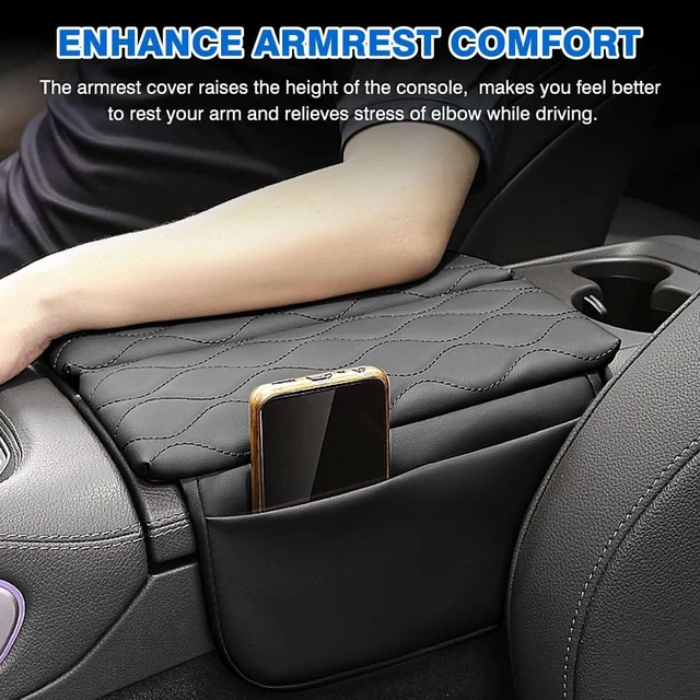Alt view image 5 of 7 - Center Console Cover for 2020-2025 2026 Mercedes Benz GLE 350 450 W167 and GLS 450 X167, Anti-Scratch Leather Waterproof GLE 350 Armrest Console Cover with Storage Pockets (Black)