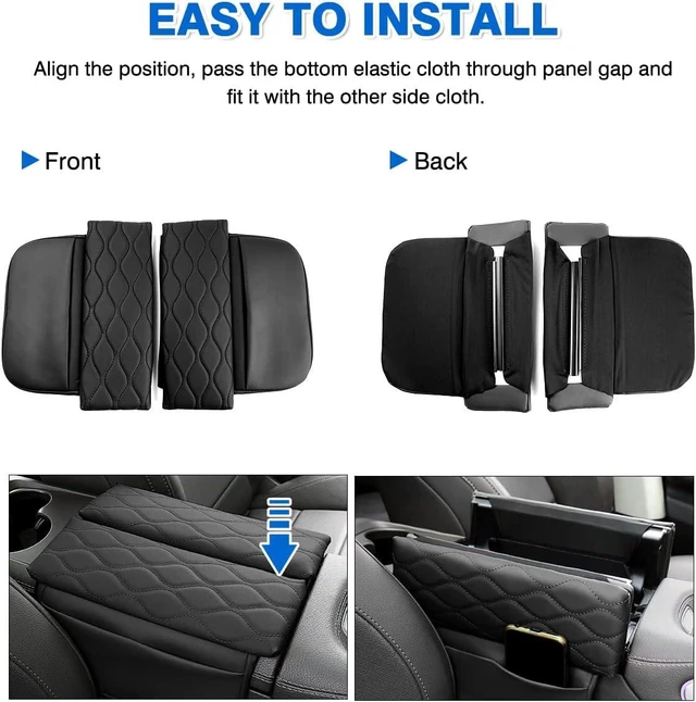 Alt view image 7 of 7 - Center Console Cover for 2020-2025 2026 Mercedes Benz GLE 350 450 W167 and GLS 450 X167, Anti-Scratch Leather Waterproof GLE 350 Armrest Console Cover with Storage Pockets (Black)