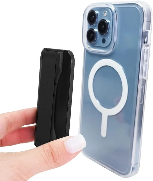 Alt view image 3 of 7 - PRO for MagSafe Phone Grip + Kickstand - Black Silicone