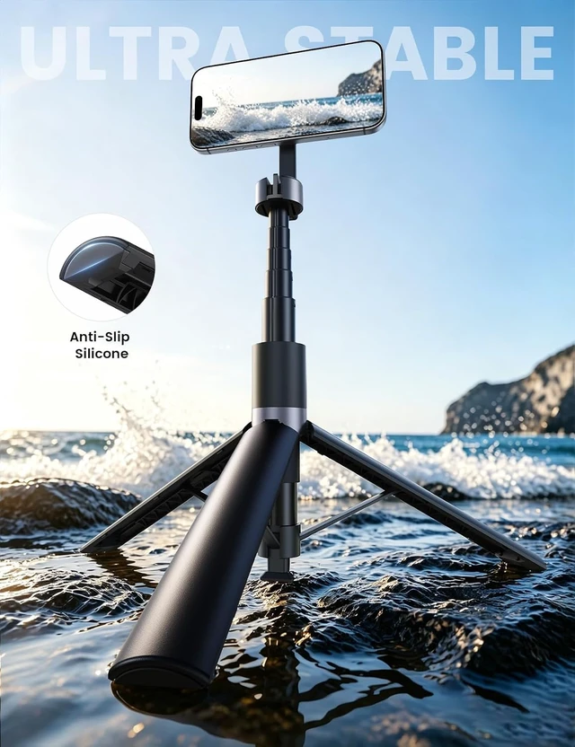 Alt view image 3 of 7 - 71" Magnetic Tripod for iPhone Auto-Open with Rechargeable Remote