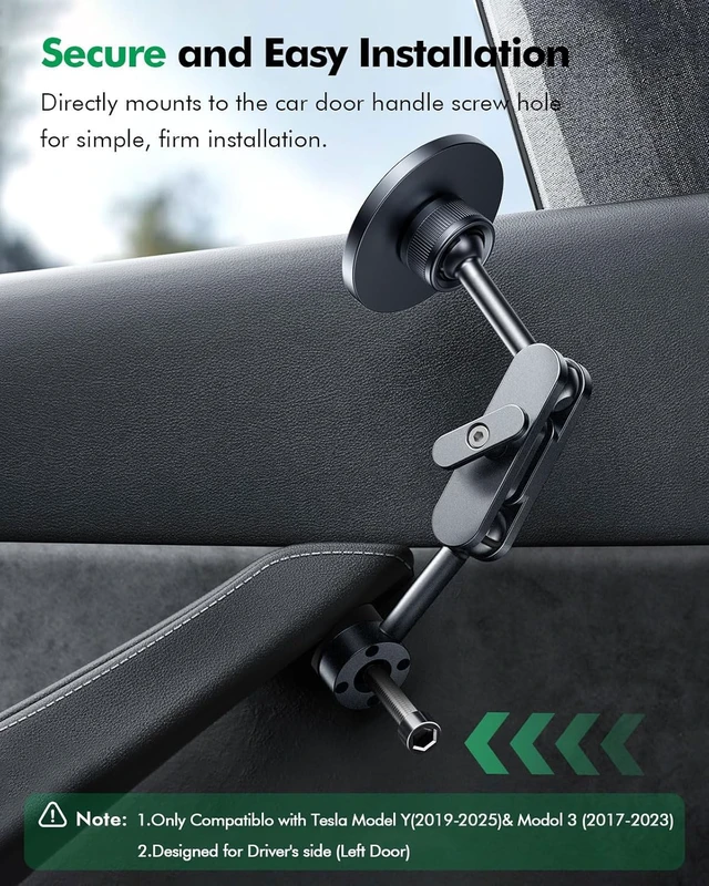 Alt view image 6 of 7 - for Tesla Phone Mount,for Mag-Safe Door-Install Phone Holder, Compatible with Model Y/YL(2026-2019) & Model 3 (2023-2017), Magnetic Car Phone Mount for iPhone 17/16/15/14/13/12, Tesla Accessories