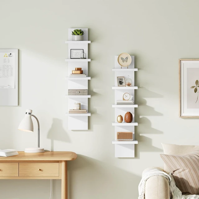 Alt view image 4 of 7 - 5 Tier Wall Shelf Unit for Storage, 2 Pack Floating Shelves for Wall