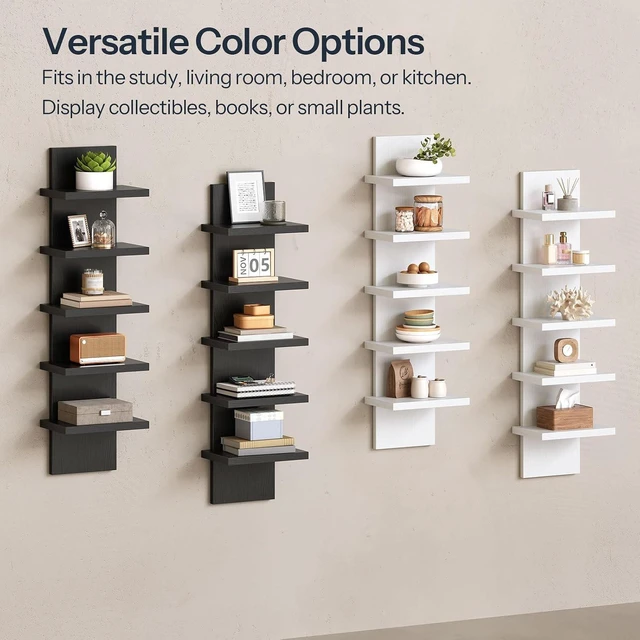 Alt view image 5 of 7 - 5 Tier Wall Shelf Unit for Storage, 2 Pack Floating Shelves for Wall