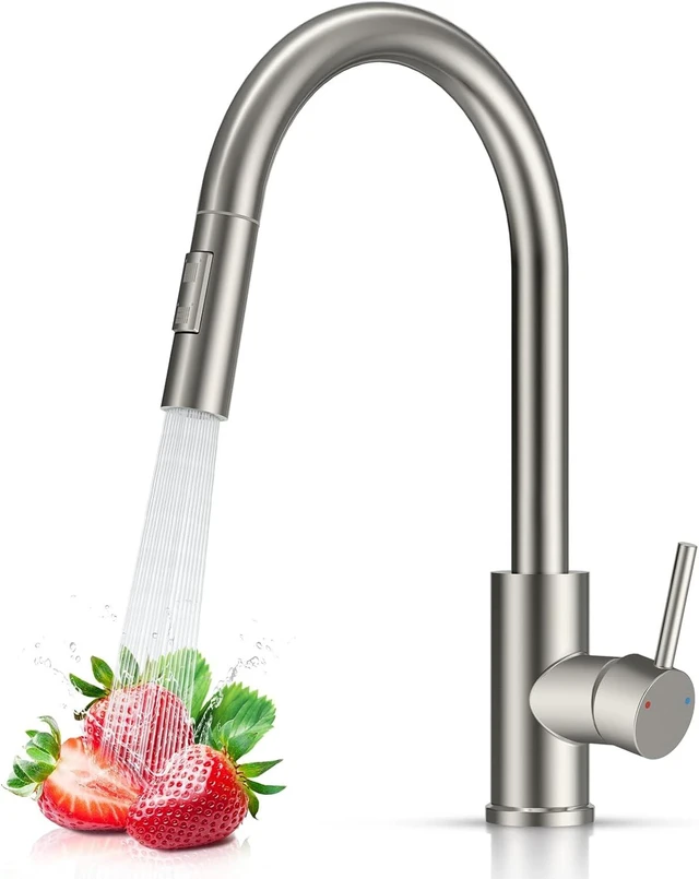 Main image of Kitchen Faucet with Pull Down Sprayer Stainless Steel Brushed Nickel