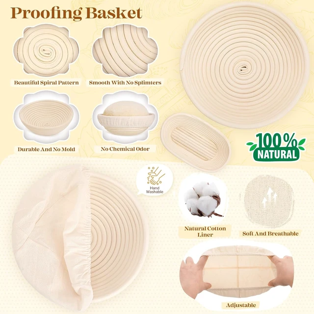 Alt view image 5 of 7 - Sourdough Starter Kit Complete Set with Tools, Proofing Baskets, Jars
