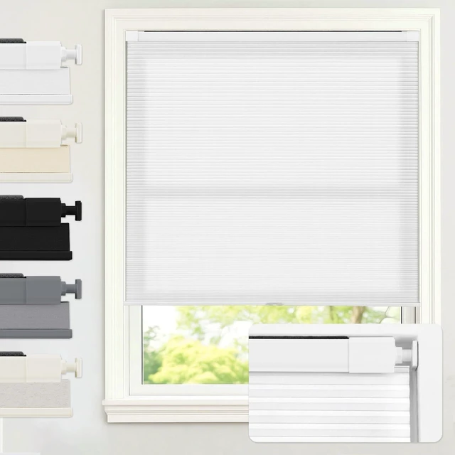Main image of No Drill Cordless Light Filtering Cellular Shade 34" W x 48" H White