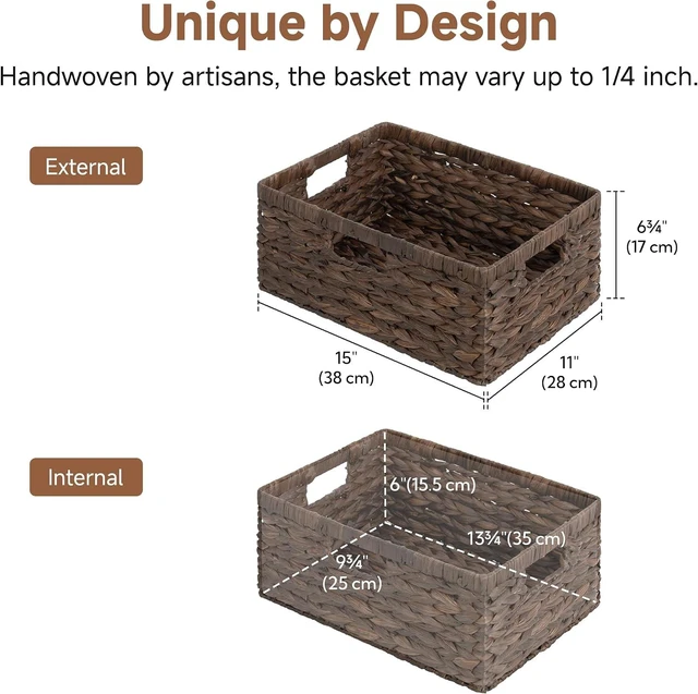 Alt view image 2 of 7 - Wicker Storage Basket, Decorative Basket for Home Decor, 1Pack