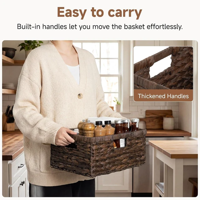 Alt view image 3 of 7 - Wicker Storage Basket, Decorative Basket for Home Decor, 1Pack