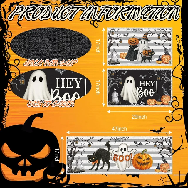 Alt view image 2 of 7 - 11 Pcs Halloween Kitchen Decor Set Cute Ghost Kitchen Set Boo, Halloween