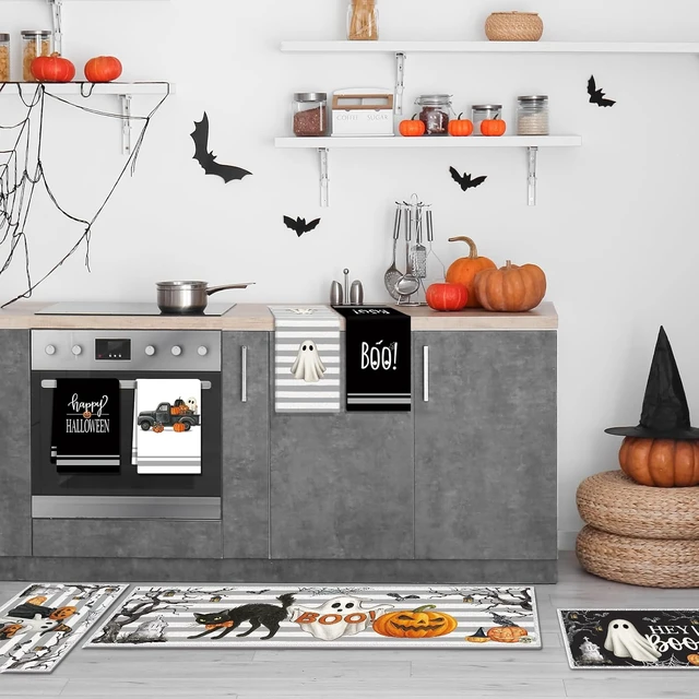 Alt view image 4 of 7 - 11 Pcs Halloween Kitchen Decor Set Cute Ghost Kitchen Set Boo, Halloween