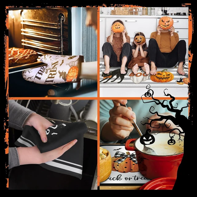 Alt view image 5 of 7 - 11 Pcs Halloween Kitchen Decor Set Cute Ghost Kitchen Set Boo, Halloween