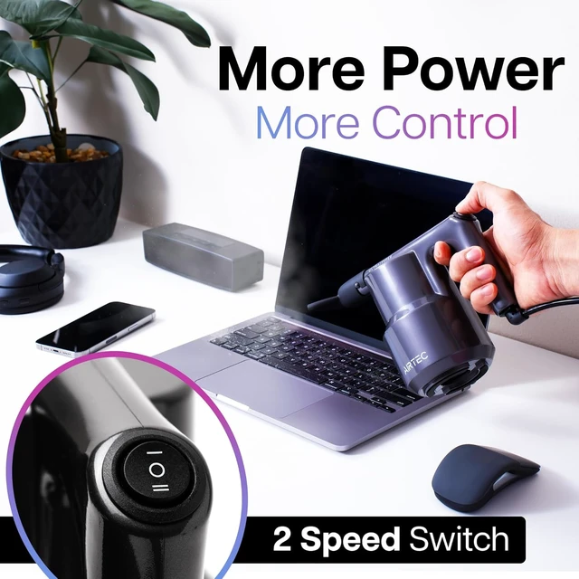 Alt view image 2 of 7 - AirTec Ultra Electric Air Duster Blower for PC, Laptop, Console, Electronics and Home Cleaning, Environmental Alternative to Spray air can Duster Keyboard Cleaner (Type 6)