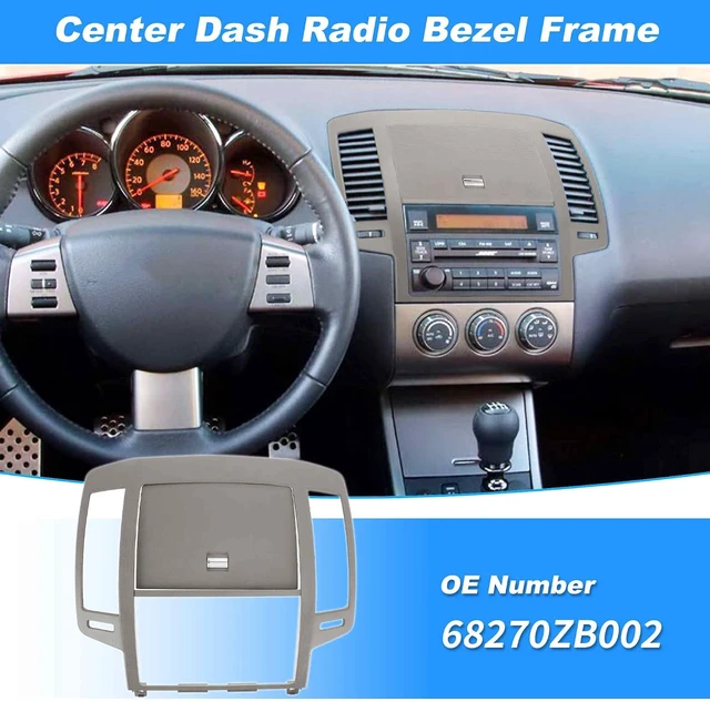 Alt view image 2 of 7 - Center Dash Radio Surround Bezel Storage Cubby Vents Frame for Nissan Altima 2005-2006 3rd Gen Facelift Dashboard Radio Panel Trim Gray No.68270ZB002