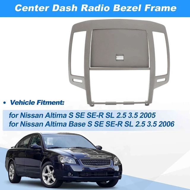 Alt view image 3 of 7 - Center Dash Radio Surround Bezel Storage Cubby Vents Frame for Nissan Altima 2005-2006 3rd Gen Facelift Dashboard Radio Panel Trim Gray No.68270ZB002