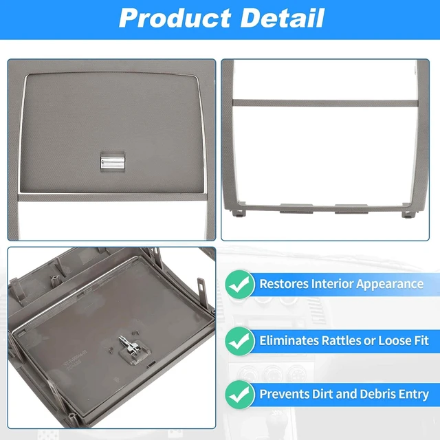 Alt view image 7 of 7 - Center Dash Radio Surround Bezel Storage Cubby Vents Frame for Nissan Altima 2005-2006 3rd Gen Facelift Dashboard Radio Panel Trim Gray No.68270ZB002