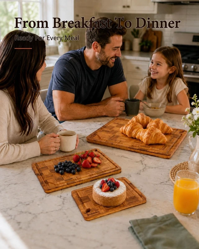 Alt view image 5 of 7 - Checkered Cutting Board Set, 3 Pack Cutting Boards with Holder for Kitchen