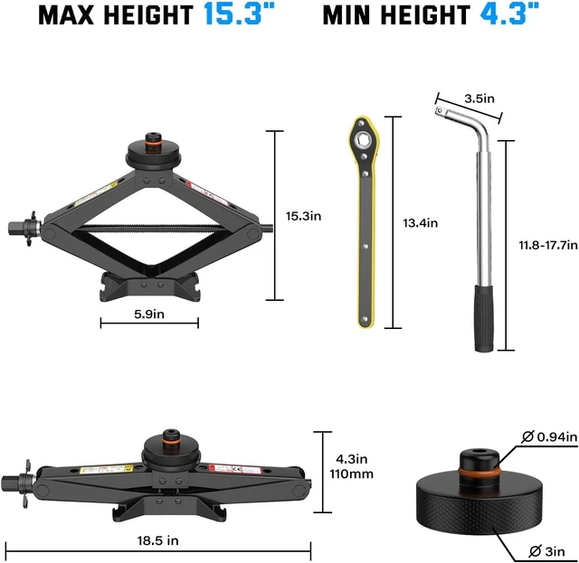 Alt view image 7 of 7 - Car Jack Kit 2.5 Ton Scissor Jack for Tesla Model Y Model 3/S/X