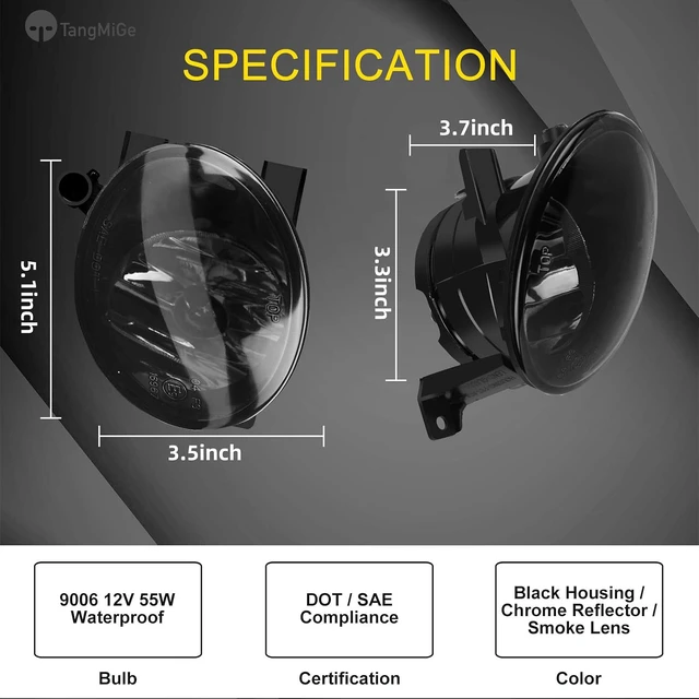 Alt view image 3 of 7 - Fog Lights Lamps compatible with 2010-2015 Volkswagen Golf Hatchback/Wagon, Jetta Sedan/Wagon, Beetle, Eos, Premium VW Accessories, 1 Pair, Smoke Lens