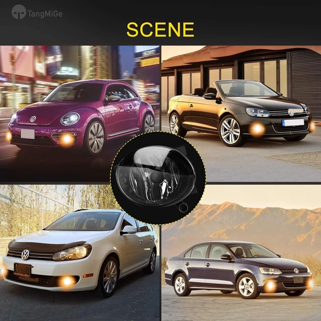 Alt view image 7 of 7 - Fog Lights Lamps compatible with 2010-2015 Volkswagen Golf Hatchback/Wagon, Jetta Sedan/Wagon, Beetle, Eos, Premium VW Accessories, 1 Pair, Smoke Lens
