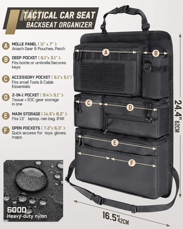 Alt view image 2 of 7 - All in One Car Seat Back Organizer Fit Most Cars SUV Trucks Jeeps