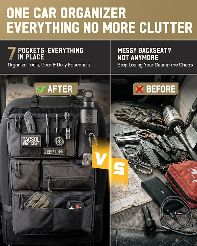 Alt view image 4 of 7 - All in One Car Seat Back Organizer Fit Most Cars SUV Trucks Jeeps
