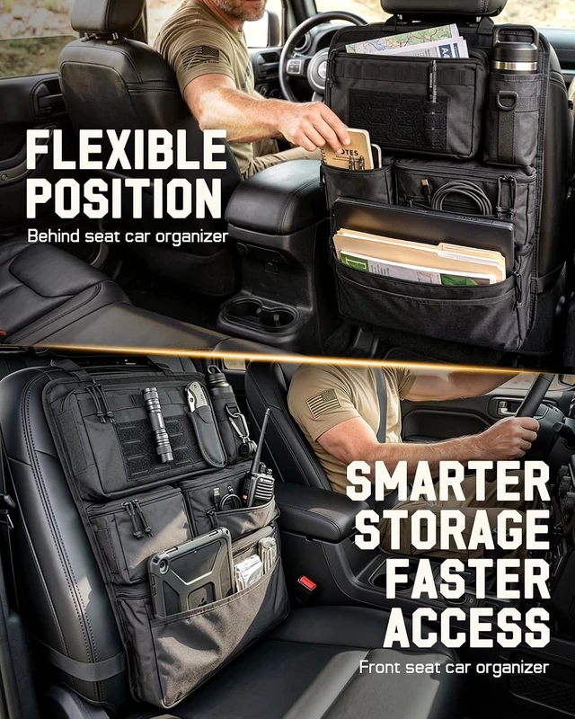 Alt view image 6 of 7 - All in One Car Seat Back Organizer Fit Most Cars SUV Trucks Jeeps