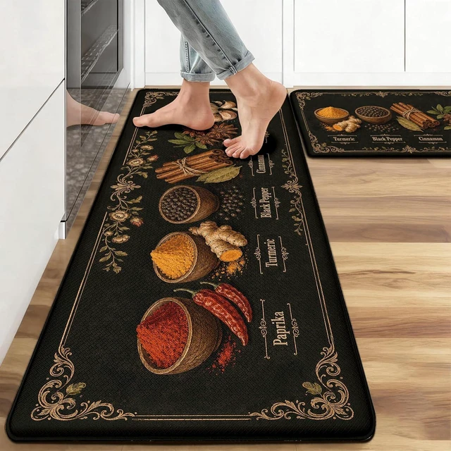 Main image of Kitchen Rugs for Floor 2 Pcs Memory Foam Padded Anti Fatigue Kitchen Mat