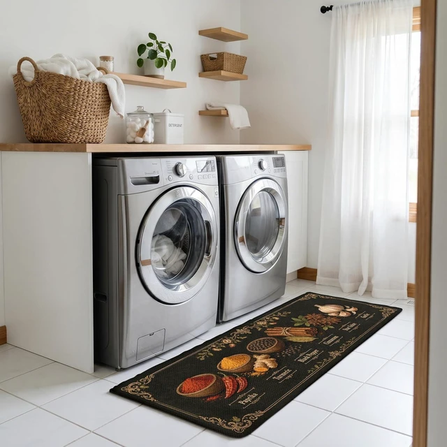 Alt view image 5 of 7 - Kitchen Rugs for Floor 2 Pcs Memory Foam Padded Anti Fatigue Kitchen Mat