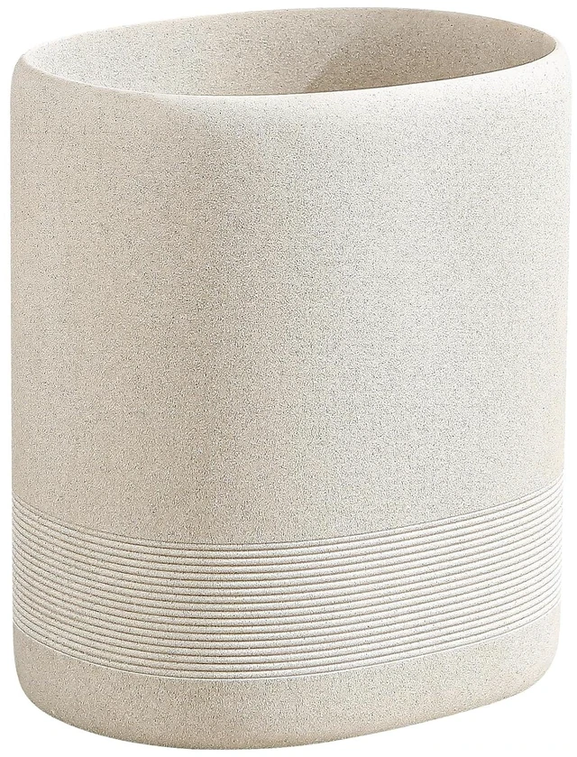 Main image of Trash Can, 1.6 Gallon Small Simple Modern Oval Garbage Bin, Beige