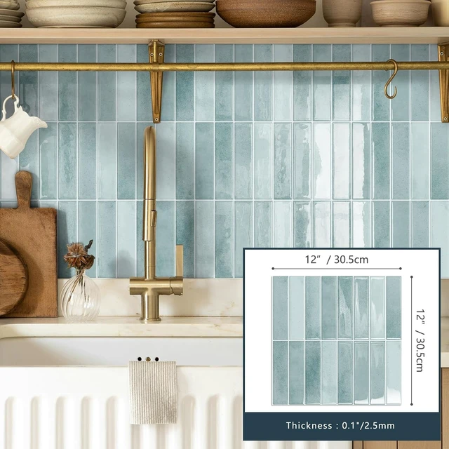 Alt view image 5 of 7 - 10 Sheets Upgraded Thicker Design Subway Tile Peel and Stick Backsplash