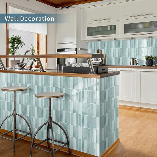 Alt view image 7 of 7 - 10 Sheets Upgraded Thicker Design Subway Tile Peel and Stick Backsplash