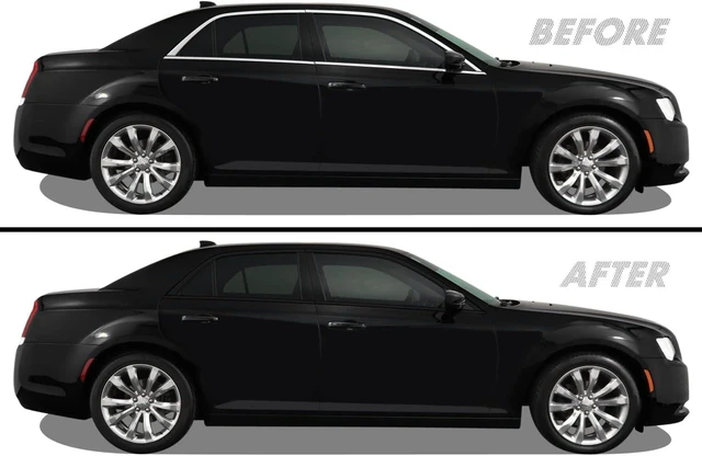 Main image of Chrome Delete Blackout Vinyl Overlay for 2011-2021 Chrysler 300 Window Trim (Gloss Black)