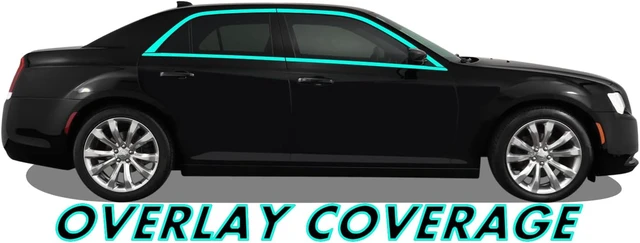 Alt view image 2 of 5 - Chrome Delete Blackout Vinyl Overlay for 2011-2021 Chrysler 300 Window Trim (Gloss Black)