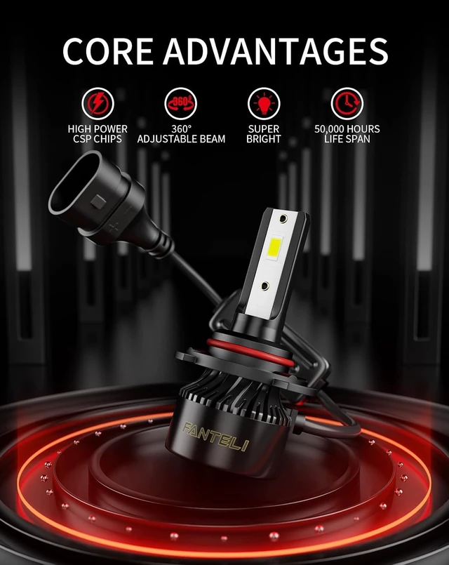 Alt view image 2 of 7 - / / Bulbs Combo 6500K Cool White 40000LM 900% Brightness, 1:1 Size Plug and Play IP68 Waterproof Off-Road Lights, Pack of 4