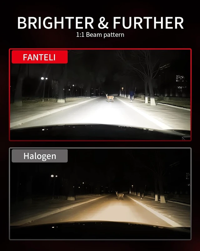 Alt view image 3 of 7 - / / Bulbs Combo 6500K Cool White 40000LM 900% Brightness, 1:1 Size Plug and Play IP68 Waterproof Off-Road Lights, Pack of 4