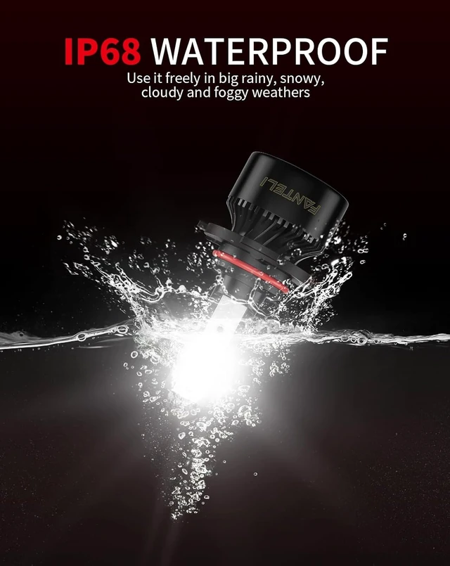 Alt view image 6 of 7 - / / Bulbs Combo 6500K Cool White 40000LM 900% Brightness, 1:1 Size Plug and Play IP68 Waterproof Off-Road Lights, Pack of 4