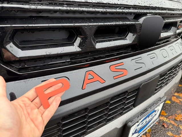Main image of Limitless-Parts Front Bumper Letters Compatible with 2026 Honda Passport 1/16" ABS Plastic with Adhesive- Orange