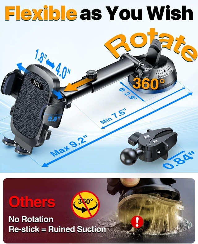 Alt view image 4 of 7 - 2026 Ultimate BestTrue Military-Grade & Safety Cert Car Phone Holder
