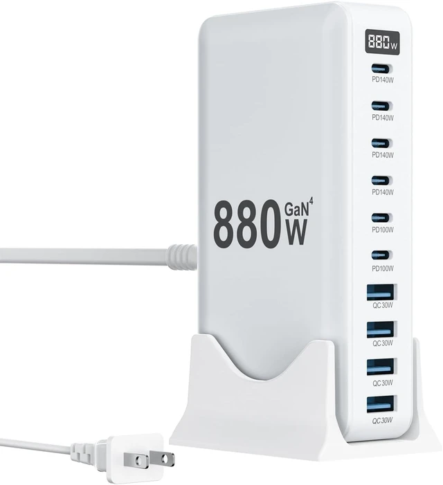 Main image of 880W USB C Charger Block,10-Port USB C GaN Multiple Port Charging Station