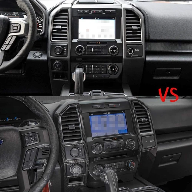Alt view image 6 of 7 - for F150 ABS Carbon Fiber Central Console Air Conditioner Panel Trim for 2015 2016 2017 2018 2019 2020 Ford F150, 5pcs